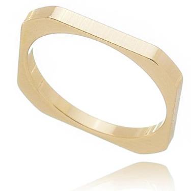 Imagem de Anel Quadrado Feminino Banhado a Ouro 18k em 10 camadas - AIEVUOG, 22