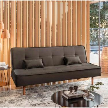 Imagem de Sofá Cama Silver 3 Lugares Reclinável Suede Marrom 1,92 Shop das Cabec