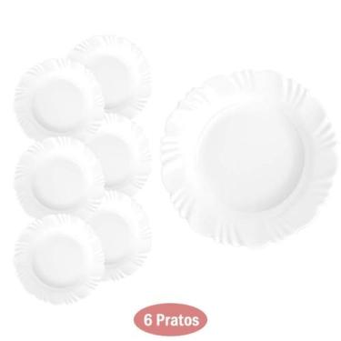 Imagem de 6 Pratos Petala Fundo 23,5cm Redondo Restaurante Almoço - Nadir Figuei