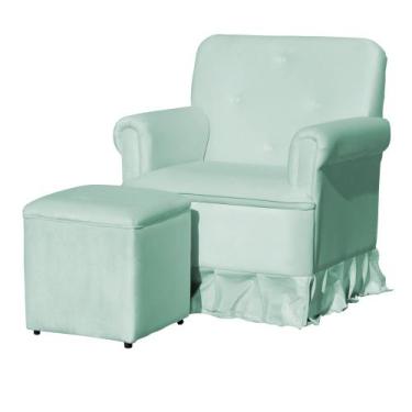 Imagem de Poltrona Laura Amamentação Balanço Mais Puff - Quarto Bebê Amamentação