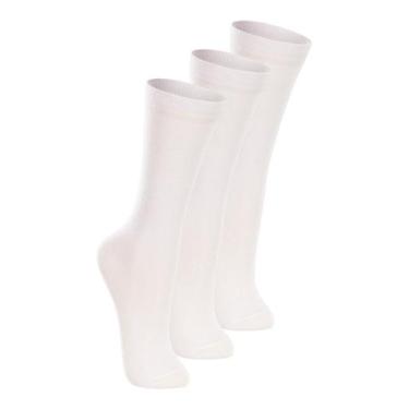 Imagem de Kit 3 Pares de Meias 3/4 Infantil Lupo 2670-047, Branco, 30-36
