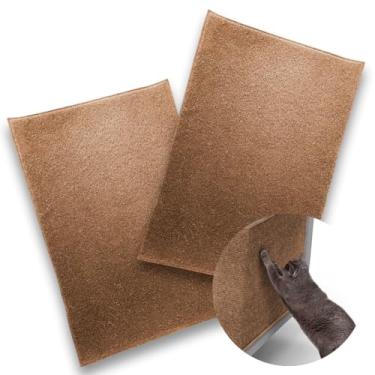 Imagem de Kit 2 Arranhador Protetor de Sofá Cama Box Adesivo Carpete Marrom