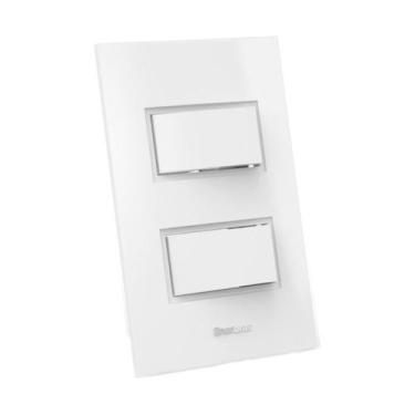 Imagem de Interruptor Simples 10A 4x2 2 Teclas Branco Beleze Enerbras