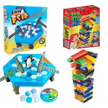 Imagem de Kit Jogo Caiu Perdeu Tombou Perdeu + Jogo Pinguim Quebra Gelo - Art Br