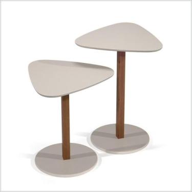 Imagem de Conjunto Mezanino Paris MDF Pés Madeira Off White Nature Tebarrot - Te