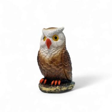 Imagem de Estátua Enfeite Coruja Espanta Pombo e Passarinho Marrom 25 Cm - VÁRIA