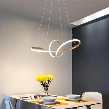 Imagem de Lustre Pendente Led De Teto Para Sala Quarto Moderno Loop Infinito 35W