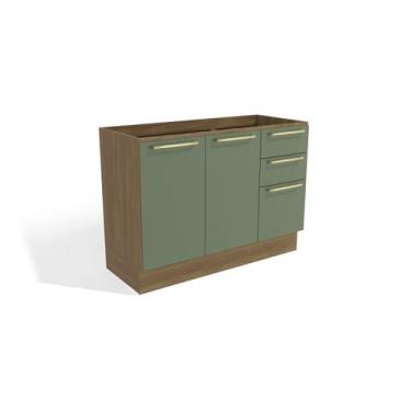 Imagem de Balcão de Pia 120cm 2 Portas 3 Gavetas - Kappesberg