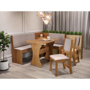 Imagem de Conjunto Sala de Jantar Canto Alemão Rock com 2 Cadeiras Sol - Viero