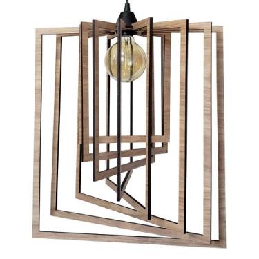 Imagem de Luminária Lustre Pendente Sala Jantar Cozinha Moderno Retângulo Grande