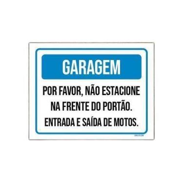 Imagem de Placa Garagem Não Estacione Frente Portão 36X46Cm - Sinalizo.Com