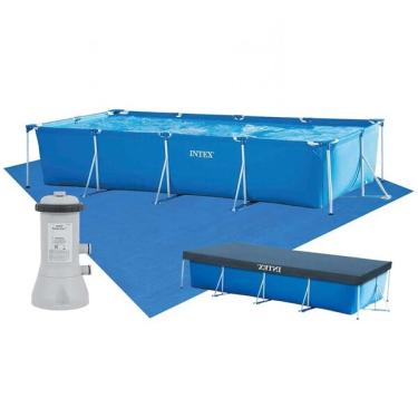 Imagem de Piscina Estrutural Retangular 7.127 Litros Com Filtro + Capa