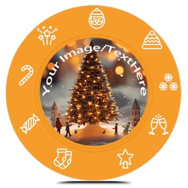 Imagem de Fichas de pôquer de plástico personalizadas impressas com seu texto personalizado e logotipo fichas de jogo de cartas para Texas Hold'em Card ClubLate Night Poker Games Drink or Bar Tokens despedida