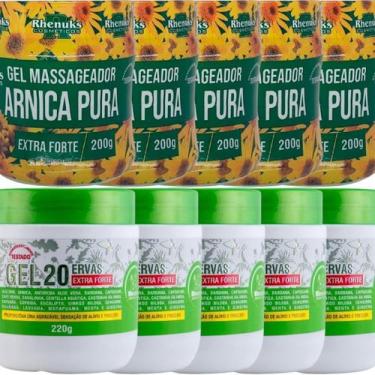 Imagem de Revenda Atacado 5 Gel Massageador Arnica Pura 200g + 5 Gel 20 Ervas Ex