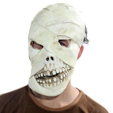 Imagem de Máscara Múmia Caveira Branca Halloween Abrakadabra Fantasia - Sulameri