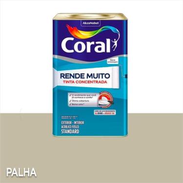 Imagem de Tinta Acrílica Coral Rende Muito Standard Fosco 16L, Palha