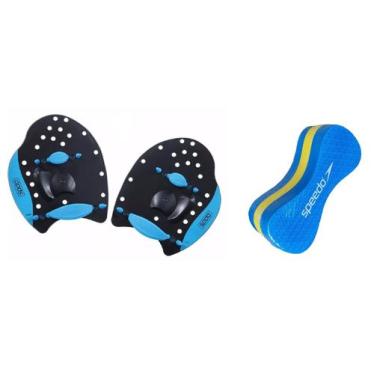 Imagem de Kit Natação Speedo Palmar Power Paddles + Flutuador Swim, Flutuador az