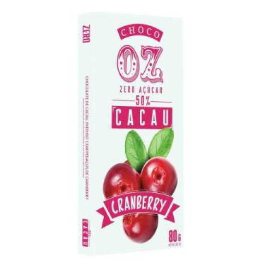 Imagem de Chocolate 50% Cacau Com Cranbery Zero Açúcar Choco Oz 80g