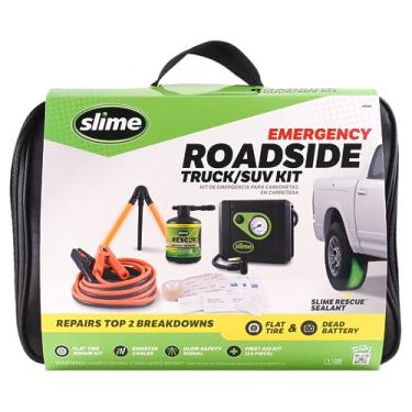 Imagem de Slime 50160 Kit de emergência na estrada com reparo de pneus planos e cabos de reforço para caminhão/SUV, veículos pesados