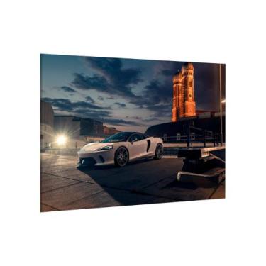 Imagem de Placa decorativa - carro branco mclaren cidade - Cultture, 26,6x40cm