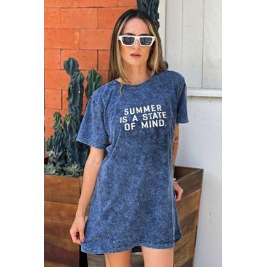 Imagem de Vestido Azul Marmorizado Summer Hawewe, M