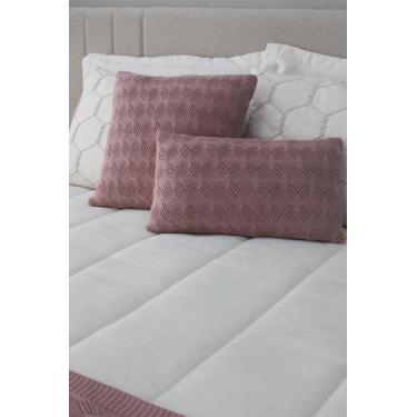 Imagem de Capa para Almofada Tricô Flores HomeBliss, Rosê, 50x50cms