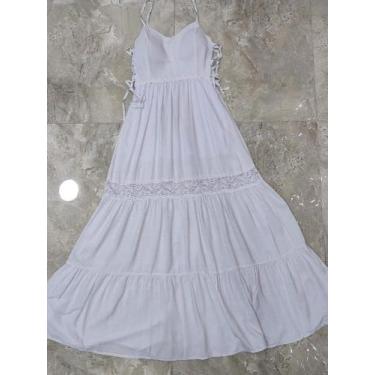 Imagem de Vestido longo com viés nas laterais - LALOKA, Branco, M