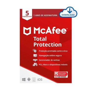 Imagem de McAfee Antivírus Total Protection ESD - Licença de 1 ano - Para 5 dispositivos - Versão Download
