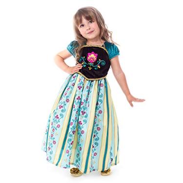 Imagem de Little Adventures Fantasia de coroação de princesa alpina (crianças de 1 a 3 anos) – Lavável na máquina, brincadeira infantil e vestido de festa sem glitter, Verde, Small Age 1-3