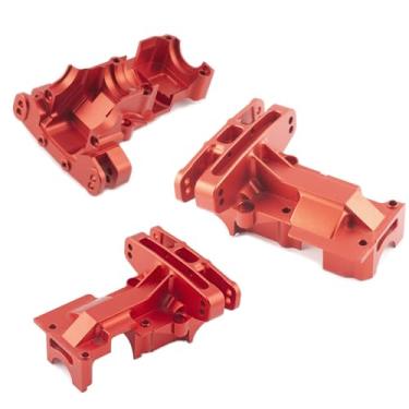 Imagem de Rear Upper Gearbox Cover Bulkhead Upgrades Part for TRAXXAS 1/6 4WD XRT 8S, 1/5 X-MAXX 6S, 1/5 X-MAXX 8S Monster Truck RC Car, Aluminum Rear Upper Gearbox Cover, Bulkhead, (Red) DX- HBXSG- R