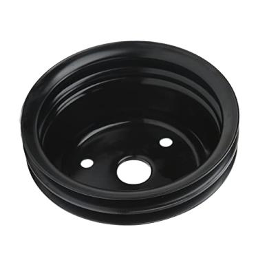 Imagem de Polia do virabrequim, OD 6,9 pol Resistência ao desgaste da polia da correia em V de aço preto de substituição direta para motor 4,3-6,6 L