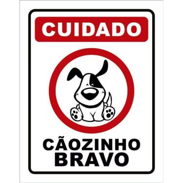 Imagem de Placa Decorativa - Cuidado Cãozinho Bravo Cão 36X46