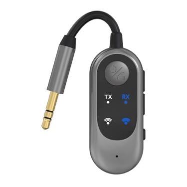 Imagem de Adaptador receptor de áudio para carro Bluetooth 5.3 3,5 mm Aux Transmissor de música sem fio para fones de ouvido com alto-falante de TV