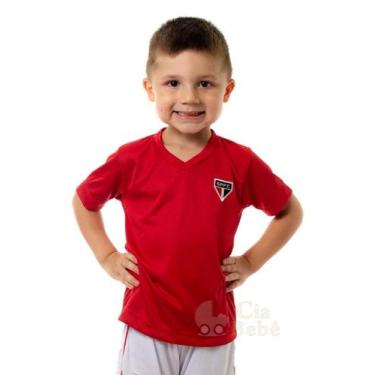 Imagem de Camiseta Infantil São Paulo Vermelha Gola V Oficial - Revedor, Tam 10,