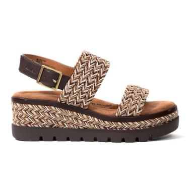 Imagem de Jambu Sandálias esportivas femininas Destiny Sling Back Casual 5 a 7,6 cm - Preta, Marrom escuro multi, 39