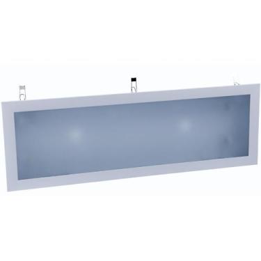 Imagem de Plafon Space Emb. Ret.   75cm Alum. Vidro Fosco 2x20w Fluor.  Branco -