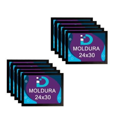 Imagem de Kit 10 Molduras Pretas 24x30 Com Fundo Em Eucatex Para Decoração e Art