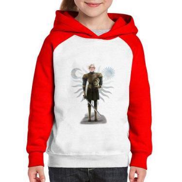 Imagem de Moletom Infantil Brienne of Tarth - Foca na Moda, Branco, Vermelho, 6