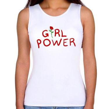 Imagem de Regata Feminina Girl Power - Foca na Moda, Branco, P