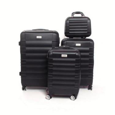 Imagem de Kit de malas 4 peças preta expansiva P+M+G+Frasqueira - CHX