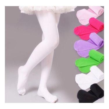 Imagem de Meia-calç Infantil Com Solas Para Dança/prática - oem, Branco