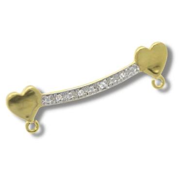 Imagem de Canga Para 2 Pingentes Zircônia Ouro Branco 18k P342 - Joiasmax