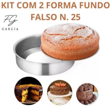Imagem de Kit Com 2 Forma De Fundo Falso Fundo Removível De 25 cm Alumínio Premi