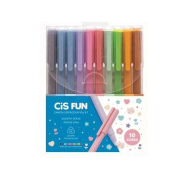 Imagem de Caneta Esferográfica - 10 Cores - Cis Fun