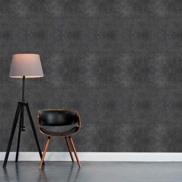 Imagem de Papel de Parede Adesivo Vinil Cimento Queimado Cinza Escuro Dark - Lel