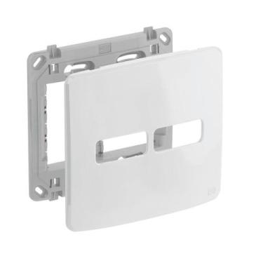 Imagem de Conjunto de Placa+Suporte 4x4 2 POS (1+1) Composé Branco - WEG