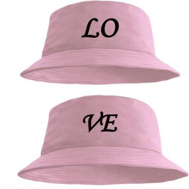 Imagem de Kit Casal Chapéu Bucket Hat Estampado Love - MP Moda Masculina, Único,