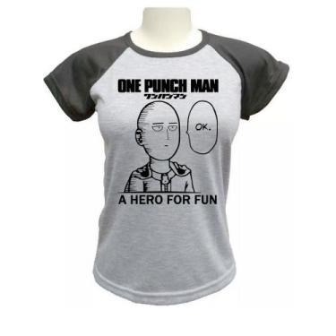 Imagem de Camiseta Babylook One Punch Man Saitama - alternativo basico, Cinza, G