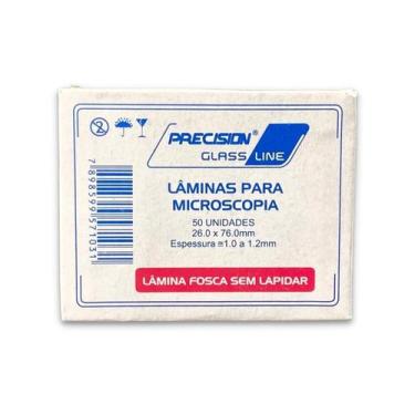 Imagem de Lâminas Microscopia Fosca Sem Lapidar Lamina 26x76mm Com 50 Unidades -