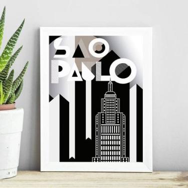 Imagem de Quadro Abstrato Poster São Paulo 33x24cm - com vidro - Quadros On-line